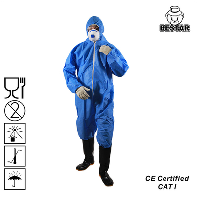 OEM 25gsm-40gsmの軽量の使い捨て可能な医学のつなぎ服の防護衣