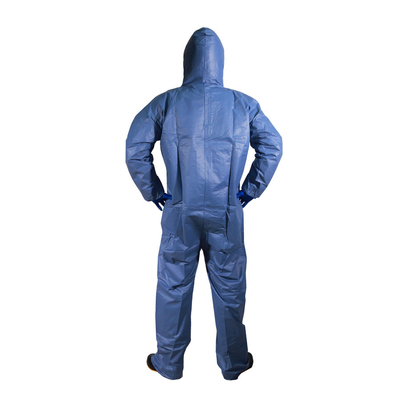 フードのジッパーが付いている不織布青く使い捨て可能な医学のつなぎ服ペインターのジャンプスーツ