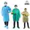 SPP 6xlの博士のためのClinic大きい中型の使い捨て可能な実験室のコートの青い黄色